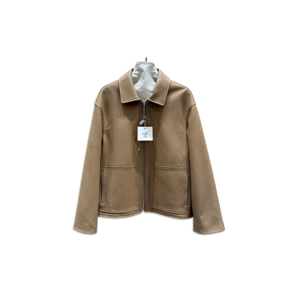 HERMES COLLARED LEATHER JACKET